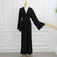 Haute qualité à la main perles Abaya EID noir Abaya Robe modeste Robe Caftan vêtements islamiques fête musulmane Robe de soirée Ramadan