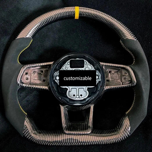 Volante Deportivo Personalizado <span class=keywords><strong>de</strong></span> Fibra <span class=keywords><strong>de</strong></span> Carbono con Base Plana y Agarres <span class=keywords><strong>de</strong></span> Alcántara para VW Jetta Golf MK6 Sagitar Bora Lavida Passat <span class=keywords><strong>Beetle</strong></span> - Product Image 1