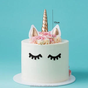 Belle licorne gâteau Topper cils fête gâteau décoration gâteau Toppers joyeux <span class=keywords><strong>anniversaire</strong></span> mariage bébé douche fête fournitures - Product Image 4
