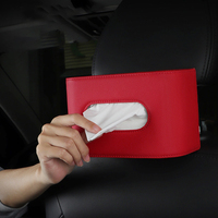 Boîte à mouchoirs universelle pour voiture en cuir PU, ouverture magnétique, porte-serviettes gain de place pour dossier de siège, compatible avec BMW VW Tesla