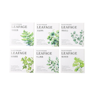 20 feuilles/paquet d'autocollants PET, Ye Yu Nature série <span class=keywords><strong>aquarelle</strong></span> plantes location matériaux décoration <span class=keywords><strong>collage</strong></span>, 6 styles - Product Image 5