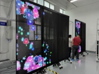 P3.91 Écran LED transparent Écran vidéo mural en verre Film LED publicitaire haute clarté Centre commercial Magasin Marché