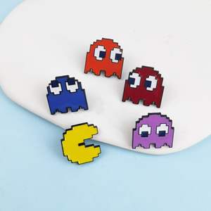 Karikatür piksel adam şekli broş yaratıcı oyun hatıra mineli yaka rozeti - Product Image 4