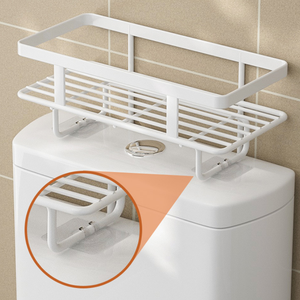 Support de rangement multifonctionnel pour toilettes 1/2 Étagères d'organisation de salle de bains Support de toilette en métal <span class=keywords><strong>double</strong></span> pour le stockage des épices - Product Image 6