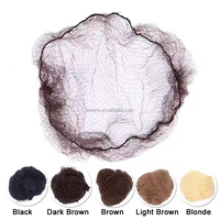 Leeons Filets à cheveux invisibles jetables en nylon, avec bord élastique réglable, pour ballet et danse, design en maille, multicolores, pour perruques et chignons
