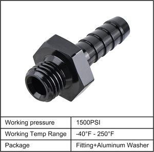 M14*1.5mm 公头转5/16英寸<span class=keywords><strong>3</strong></span>/8英寸软管接头燃油泵进油直通接头适配器带铝垫圈 - Product Image 2