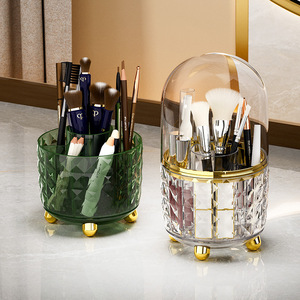 Yimijia Makeup Brush Storage Tube Rotating Dustproof Cosmetic Organizer Desktop Lipstick Eyeshadow Rack - Product Image 4