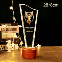 Nouveaux Produits 2026 – Trophée en Cristal Personnalisable DIY avec Base LED – Souvenir et Récompense en Cristal