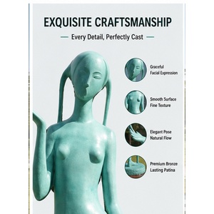 Sculptures d'extérieur en bronze Yuda, fabricant direct, couleur verte, statue de femme nue en bronze coulé, sculptures d'art érotiques nues à vendre - Product Image 5