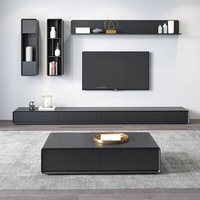 Meuble TV moderne de luxe en marbre et ensemble de table basse extensible en bois pour salon mobilier de maison multifonction