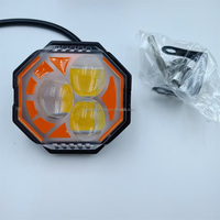 3 feux LED à 3 lentilles, rouges et bleus, pour moto, blancs et jaunes clignotants, en aluminium, feux de travail LED, phare antibrouillard pour vélo