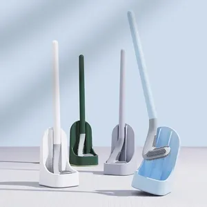 Zenidoo Brosse de toilette multifonctionnelle en silicone écologique avec support de séchage pour salle de bain, rangement et organisation - Product Image 1