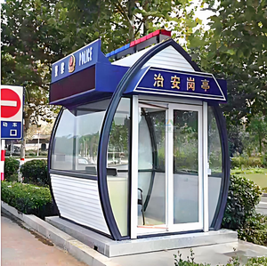 Caseta de Vigilancia Prefabricada de Acero <span class=keywords><strong>Azul</strong></span> para Exteriores, de Venta Rápida, para Estacionamiento, Quiosco de Boletos, Tienda, Caseta de Seguridad, Baño - Product Image 3