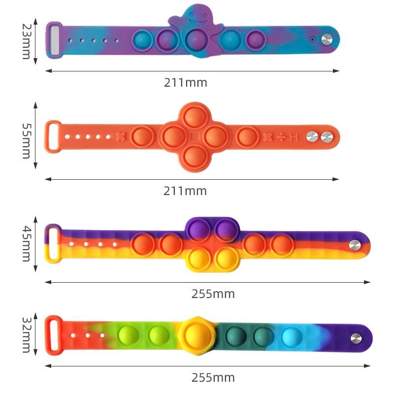 Силиконовые игрушки для взрослых и детей, игрушки для сенсорного завязывания, Радужный пуш, снятие стресса, сенсорный браслет, игрушки, популярный браслет-антистресс