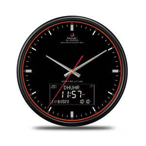 360 Wall Makkah <strong>Clock</strong> Ka'aba Kiswa with Analog Digital <strong>Synced</strong> LCD Display Athan Multiple Adhan Sound Muslim Masjid Azan <strong>Clock</strong> - Product Image 3