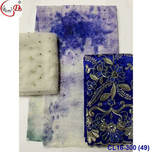 Lisami RTS Swiss Voile cotton mềm 2yard + 2yard lưới thêu + 5yard in somali Sudan dirac gabasaar toub vải cotton - Product Image 3