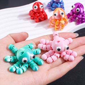 Porte-clés pendentif pieuvre en plastique imprimé en 3D, articulations mobiles, ornement tout-en-un, vente en gros, produit transfrontalier très demandé - Product Image 1