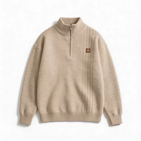 OMAIGA Pull Jacquard Tendance Personnalisé en Laine Tricotée Anti-plis Anti-rétrécissement Respirant Séchage Rapide Chaud et Oversize pour Homme Hiver