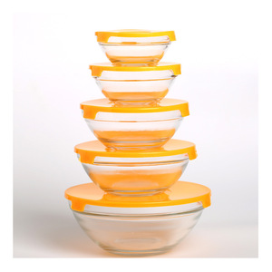 Hộ gia đình 808 thủy tinh bảo quản Bát năm mảnh bộ, công suất lớn bát thủy tinh đặt, dày trong suốt chịu nhiệt bát, - Product Image 5