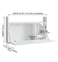 Bureau pliable mural - Poste de travail convertible peu encombrant avec rangement - Design moderne en bois pour bureau à domicile et petits espaces