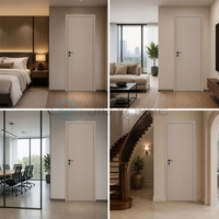 Porte intérieure moderne en WPC ignifuge pour chambre à coucher, surface finie, couleur et taille personnalisables, garantie d'un an, directement de l'usine