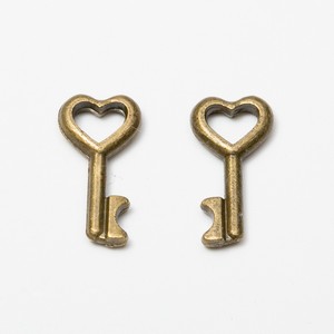 Ciondolo a Forma di Chiave con Cuore Aperto in Lega di Zinco per Braccialetti dell'Amicizia di San Valentino - Product Image 2
