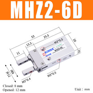 Pinza Pneumatica Robotica TIANQI Mini MHZ2, Cilindro a 2 Dita, Precisione 0,01mm, Nuovo Modello 6D 10D 16D 20D 25D 32D 40-S - Product Image 3