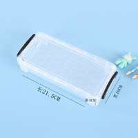 Boîtes à crayons transparentes en plastique pour enfants, boîtes de rangement en plastique pour fournitures scolaires, boîtes de rangement pour fournitures artistiques
