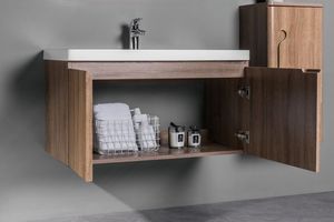 Empolo-Fregadero doble moderno para tocador <span class=keywords><strong>de</strong></span> <span class=keywords><strong>ba</strong></span>ño, pequeño espacio, fácil almacenamiento <span class=keywords><strong>de</strong></span> maquillaje, con lámpara <span class=keywords><strong>de</strong></span> espejo, práctico móvil, <span class=keywords><strong>Ba</strong></span> - Product Image 3