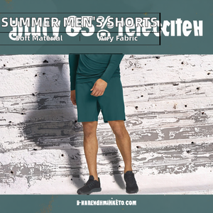 Shorts décontractés pour hommes de haute qualité, confortables et respirants, tendance estivale avec motif uni tendance et cordon de serrage, taille adulte - Product Image 3