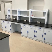 Banc mural de laboratoire PP de haute qualité Table de laboratoire en polypropylène blanc Forte résistance aux acides et aux alcalis