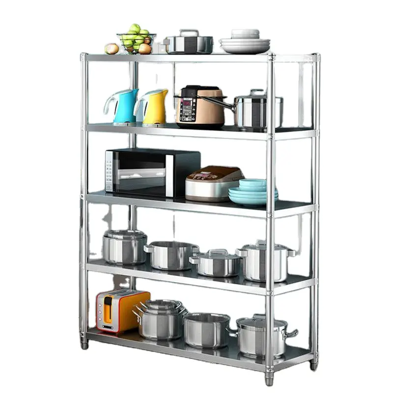 Industrial Heavy Duty Metal Shelving Units 5 Tier Stainless Steel Storage Shelves for Kitchen Garage Bakers Pantry Rack