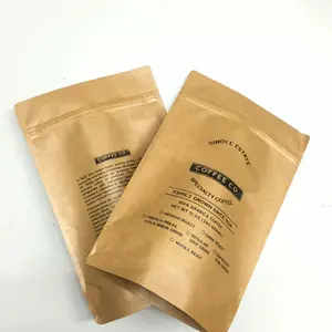 Custom Print Stand Up Mylar Bag Tea Coffee Packaging Pouch Best Selling Matte Laminated Moisture Proof Zipper Biodegradable Bag