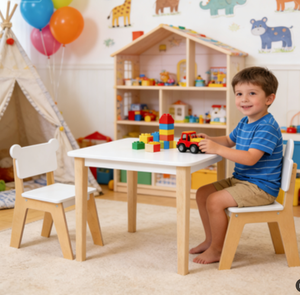Ensemble de bureau d'étude pour enfants <span class=keywords><strong>en</strong></span> bois, table d'écriture et tabouret non toxiques pour tout-petits, pour la maison et l'école - Product Image 2