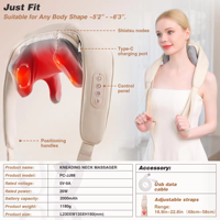 Masseur multifonctionnel Shiatsu pour le cou et le dos, machine électrique de massage cervical par pétrissage intelligent pour le cou et les épaules avec fonction de chauffage et de minuterie
