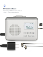Lecteur de cassette stéréo rétro mini avec arrêt automatique, enregistreur portable, enregistrement vocal externe, carte Micro SD, MP3 Walkman intégré