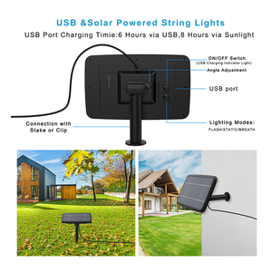 Bán hàng nóng năng lượng mặt trời giáng sinh đèn trang trí ánh sáng sân vườn trang trí Patio Led ngoài trời không thấm nước chuỗi đèn - Product Image 6