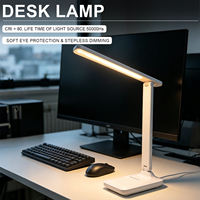 Augenschutz-LED-Schreibtischlampe, faltbare Leselampe, Touch-Steuerung, einstellbare Helligkeit, Tischlampe für Studium und Büro, wiederaufladbar
