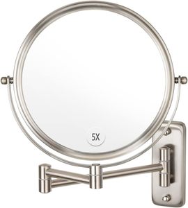 Hotel moderno clásico cromado <span class=keywords><strong>espejo</strong></span> montado en la pared baño vestidor decoración <span class=keywords><strong>360</strong></span> grados doble cara 1X <span class=keywords><strong>espejo</strong></span> de aumento - Product Image 1