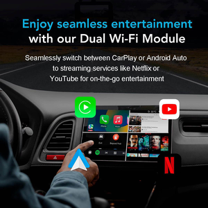 Boîte CarPlay sans fil 3 en 1 avec double WiFi, 4+32 Go, adaptateur de voiture, streaming YouTube, Netflix, TikTok, vidéo Android, boîte AI pour véhicules - Product Image 3