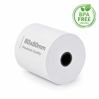 Rouleau de papier thermique sans BPA 80x80mm 48g, papier de reçu POS, papier de caisse enregistreuse pour le commerce de détail et l'hôtellerie