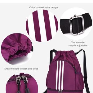 Promotional Waterproof Colorful Custom Logo <b>Drawstring</b> <b>Backpack</b> Zipper Pocket Features-Unisex Polyester Sport Gym <b>Drawstring</b> Bag - Product Image 2