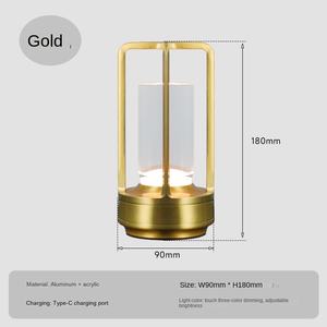 Moderne wiederauf ladbare LED-Tisch lampe aus Metall und Aluminium für das Nachtlicht am Camping im Hotel im Freien mit umwelt freundlichem Design - Product Image 6