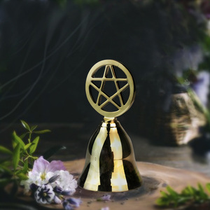 Nouveau pentagramme méditation laiton cloche table à manger cloche tarot cérémonie entourant or petite cloche divination accessoire - Product Image 3