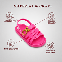 Chaussures pour enfants, sandales en PVC avec sangle en forme de cage, décor oreilles de lapin, semelle souple antidérapante, vente en gros, MOQ 1800