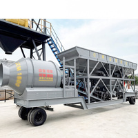 Centrale à béton mobile automatique portable JZM1200, ligne de production de 40 m³/h pour travaux routiers