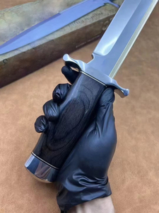 DIY Customizable Tactical Survival Hunting Knife Walnut D2 Stainless Steel Blade Clip Point Straight <b>Edge</b> <b>Rubber</b> Material - Product Image 5
