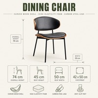 Chaise de salle à manger de luxe capitonnée avec structure métallique pour la maison et l'hôtel