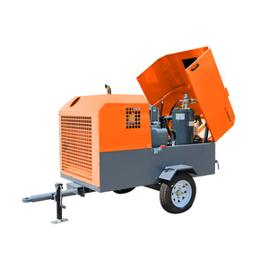 最畅销的250CFM 7M³/min 8 bar柴油动力便携式玉柴发动机两轮螺杆式空气压缩机 - Product Image 6
