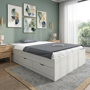Hot Selling Modern 2253 <b>Single</b> Wooden <b>Bed</b> Frame Panel Design Customized Color Bedroom Furniture for Hotel RNB Hospital Use - Product Image 3